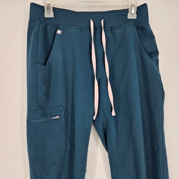 FIGS Zamora Jogger Pants Womens Small Caribbean Blue Technical Scrub Uniforms - Picture 2 of 9